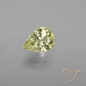 1.28ct Натуральный Светло-желтый Хризоберилл, Форма груши, Чистота VVS