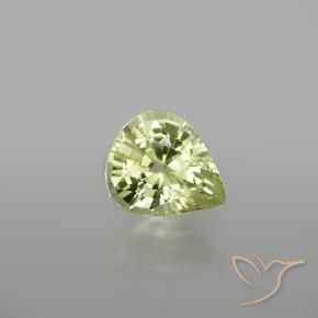 1.13ct Натуральный Желто-зеленый Хризоберилл, Форма груши, Чистота VVS