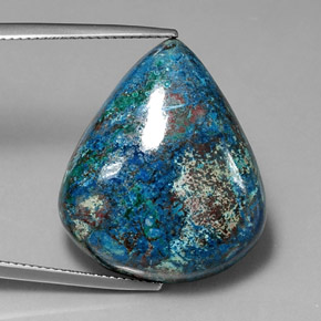 32.81 карата, натуральный Многоцветный Хризоколлы, Форма груши, Непрозрачный