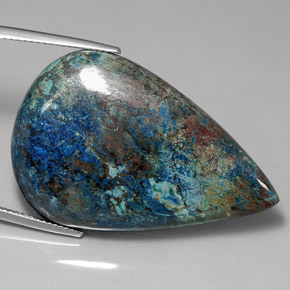 41.46 карата, натуральный Многоцветный Хризоколлы, Форма груши, Непрозрачный