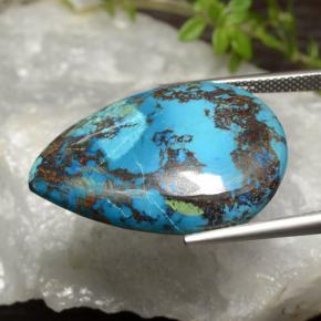 34.39 карата, натуральный Многоцветный Хризоколлы, Форма груши, Непрозрачный