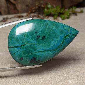 60.60 карата, натуральный Многоцветный Хризоколлы, Форма груши, Непрозрачный