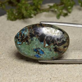 40.10 карата, натуральный Многоцветный Хризоколлы, Огранка Овал, Непрозрачный