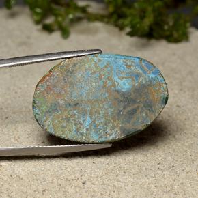 40.10 карата, натуральный Многоцветный Хризоколлы, Огранка Овал, Непрозрачный