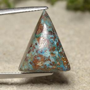 12.09 карата, натуральный Многоцветный Хризоколлы, Триллион, Непрозрачный