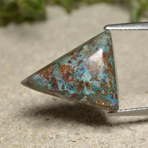 12.09 карата, натуральный Многоцветный Хризоколлы, Триллион, Непрозрачный