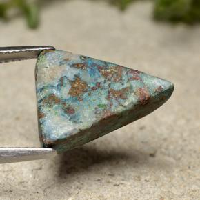 12.09 карата, натуральный Многоцветный Хризоколлы, Триллион, Непрозрачный