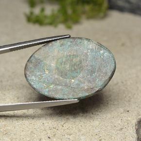 Натуральный Многоцветный Хризоколла 30,82 карата Огранка Овал, Непрозрачный