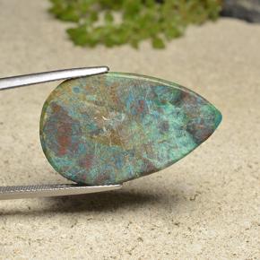 21.16 карата, натуральный Многоцветный Хризоколлы, Форма груши, Непрозрачный