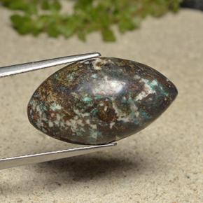 15.73 карата, натуральный Многоцветный Хризоколлы, Маркиза, Непрозрачный