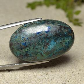 36.86 карата, натуральный Многоцветный Хризоколлы, Огранка Овал, Непрозрачный