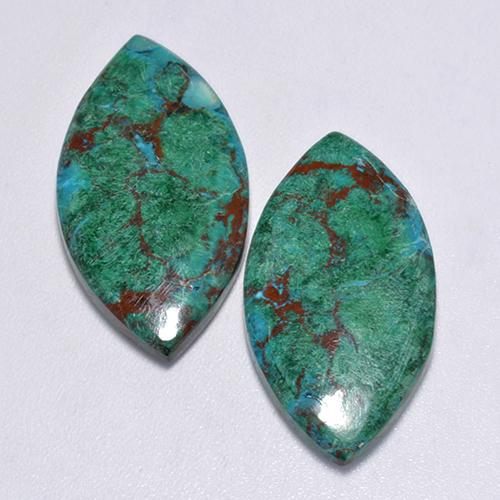 17.55 карата, натуральный Многоцветный Хризоколлы, Маркиза, Непрозрачный