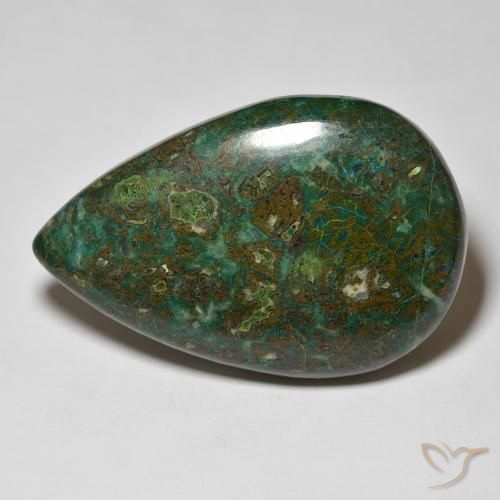 38.38ct Натуральный Многоцветный Хризоколлы, Форма груши, Непрозрачный