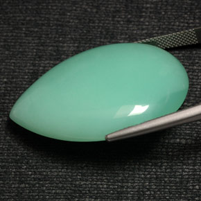 Натуральный Зеленый Хризопраз 50,12 карата Форма груши, Непрозрачный