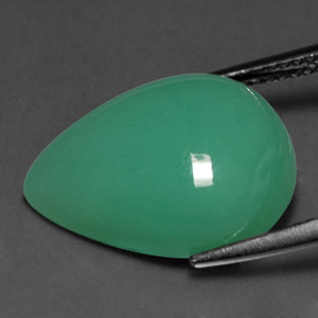 9.70 карата, натуральный Зеленый Хризопраз, Форма груши, Полупрозрачный