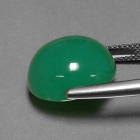 12.49 карата, натуральный Зеленый Хризопраз, Огранка Овал, Полупрозрачный