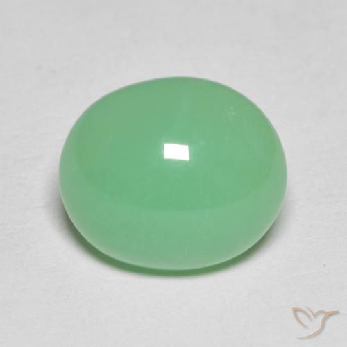 4.25ct Натуральный Бледно-желтовато-зеленый Хризопраз, Овал, Непрозрачный