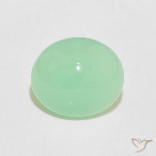 2.98ct Натуральный Светло-папоротниково-зеленый Хризопраз, Овал, Непрозрачный