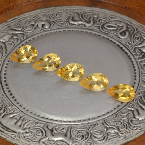 3.41ctw Натуральный Gold  Цитрин, Форма груши, VVS-VS