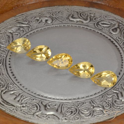 4.19ctw Натуральный Medium Gold  Цитрин, Форма груши, VVS-VS