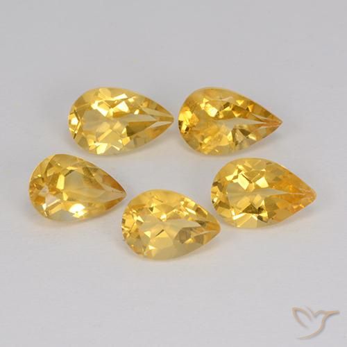 3.36 карата, натуральный Medium Gold  Цитрин, Форма груши, VVS-VS