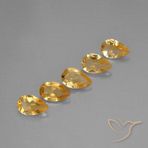 3.22 карата, натуральный Medium-Light Orange-Gold  Цитрин, Форма груши, VVS-VS