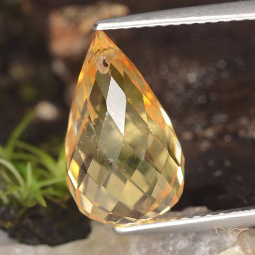 5.07ct Натуральный Medium Orange  Цитрин, Бриолет, VVS-VS