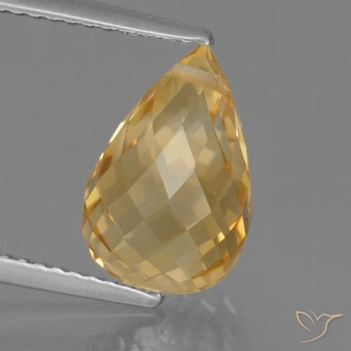 4.40ct Натуральный Light Orange-Gold  Цитрин, Бриолет, VVS-VS