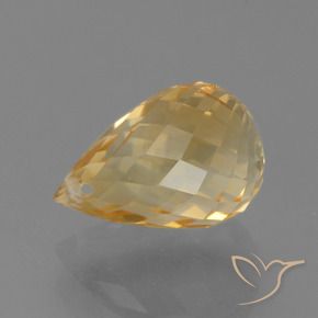 4.40 карата, натуральный Light Orange-Gold  Цитрин, Бриолет, VVS-VS