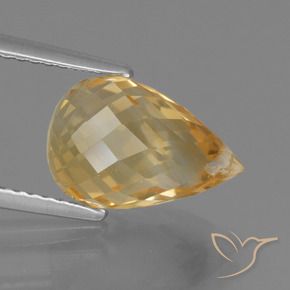4.40 карата, натуральный Light Orange-Gold  Цитрин, Бриолет, VVS-VS