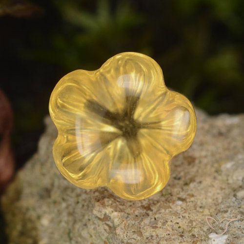 1.47ct Натуральный Medium Gold  Цитрин, Огранка Цветок, Прозрачный
