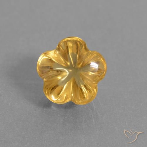 1.41ct Натуральный Темно-золотой Цитрин, Огранка Цветок, Прозрачный