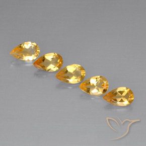 3.59ctw Натуральный Light Orange-Gold  Цитрин, Форма груши, VVS-VS