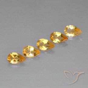 3.59 карата, натуральный Light Orange-Gold  Цитрин, Форма груши, VVS-VS