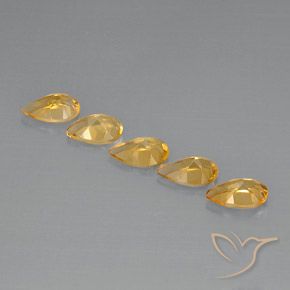 3.59 карата, натуральный Light Orange-Gold  Цитрин, Форма груши, VVS-VS