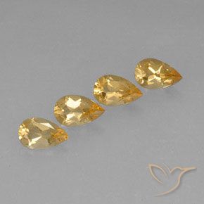 2.88ctw Натуральный Light Orange-Gold  Цитрин, Форма груши, Чистота VVS