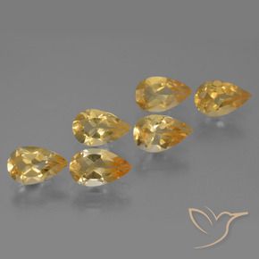4.70 карата, натуральный Medium Gold  Цитрин, Форма груши, Чистота VVS