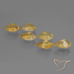 4.70 карата, натуральный Medium Gold  Цитрин, Форма груши, Чистота VVS
