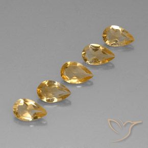3.40 карата, натуральный Light Orange-Gold  Цитрин, Форма груши, VVS-VS