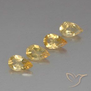 2.87 карата, натуральный Medium Gold  Цитрин, Форма груши, VVS-VS