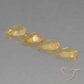 2.87 карата, натуральный Medium Gold  Цитрин, Форма груши, VVS-VS