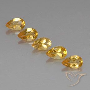 3.75ctw Натуральный Orange-Gold  Цитрин, Форма груши, VVS-VS