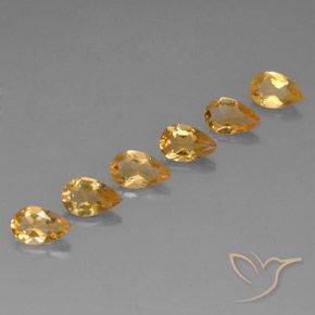 4.06ctw Натуральный Medium-Light Orange-Gold  Цитрин, Форма груши, VVS-VS