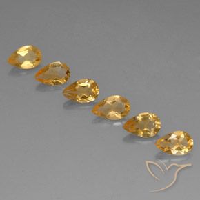 4.06 карата, натуральный Medium-Light Orange-Gold  Цитрин, Форма груши, VVS-VS