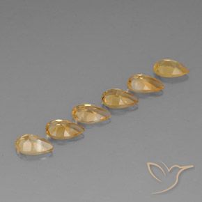 4.06 карата, натуральный Medium-Light Orange-Gold  Цитрин, Форма груши, VVS-VS