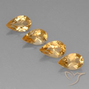 3.05ctw Натуральный Orange-Gold  Цитрин, Форма груши, Чистота VVS