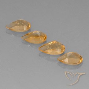 3.05 карата, натуральный Orange-Gold  Цитрин, Форма груши, Чистота VVS