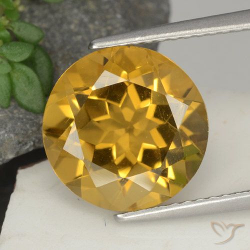 4.48ct Натуральный Light Brownish Golden  Цитрин, Круглый, Чистота VS