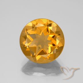4.35ct Натуральный Глубокий оранжево-золотой Цитрин, Круглый, Чистота VS