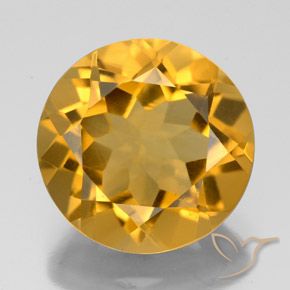 5.28ct Натуральный Темно-золотой Цитрин, Круглый, Чистота VS